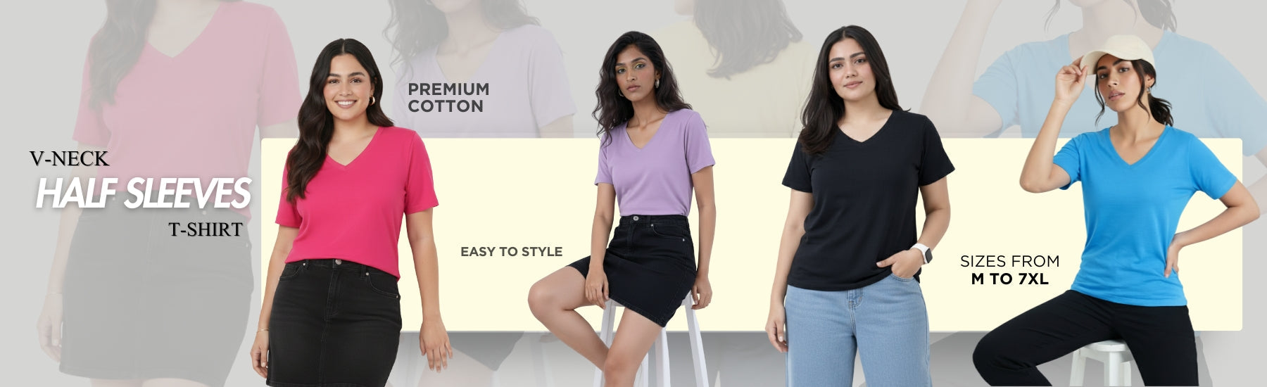 Versatile & Vibrant: Explore Our Women V-Neck T-shirts