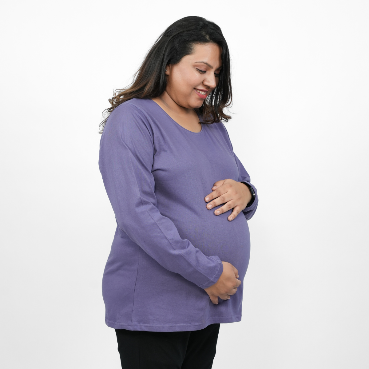 Lively Lilac Maternity Full Sleeves T-Shirt