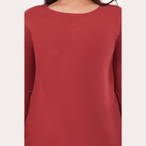 Coral Crush Full Sleeves Solid T-shirt for Women