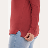 Coral Crush Full Sleeves Solid T-shirt for Women