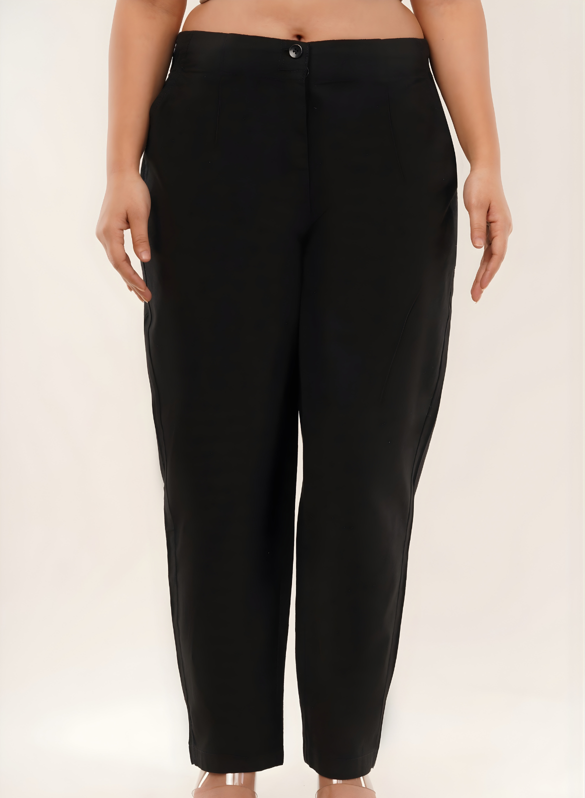 Black Wide Cotton-Linen Pants