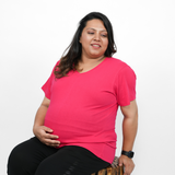 Viva Magenta Maternity V-Neck T-Shirt