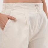 Beige Cotton-Linen Pants