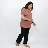 Mocha Mousse Maternity V-Neck T-Shirt