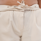 Beige Cotton-Linen Pants