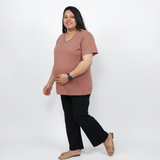 Mocha Mousse Maternity V-Neck T-Shirt