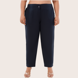 Navy Easy Cotton-Linen Pants