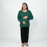 Gritty Green Maternity Full Sleeves T-Shirt