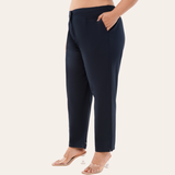 Navy Easy Cotton-Linen Pants