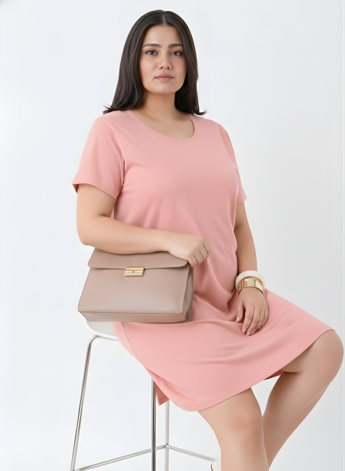 Plush Peach Tshirt Dress
