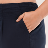 Navy Easy Cotton-Linen Pants