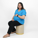 Trendy Turquoise Maternity V-Neck T-Shirt