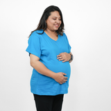 Trendy Turquoise Maternity V-Neck T-Shirt