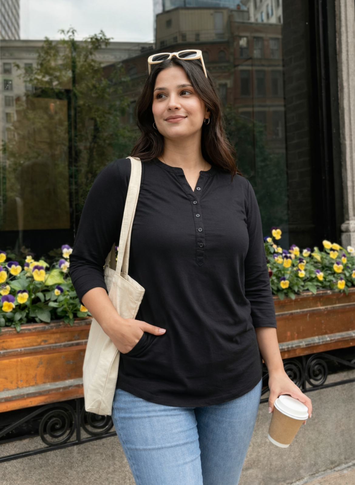 Classic Black Cotton Short Kurti – Brazen Black