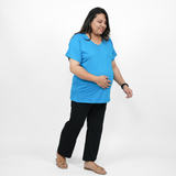 Trendy Turquoise Maternity V-Neck T-Shirt