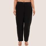 Black Wide Cotton-Linen Pants