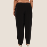 Black Wide Cotton-Linen Pants