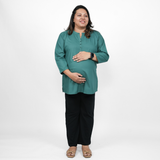 Silky Green Maternity Short Kurti