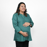Silky Green Maternity Short Kurti