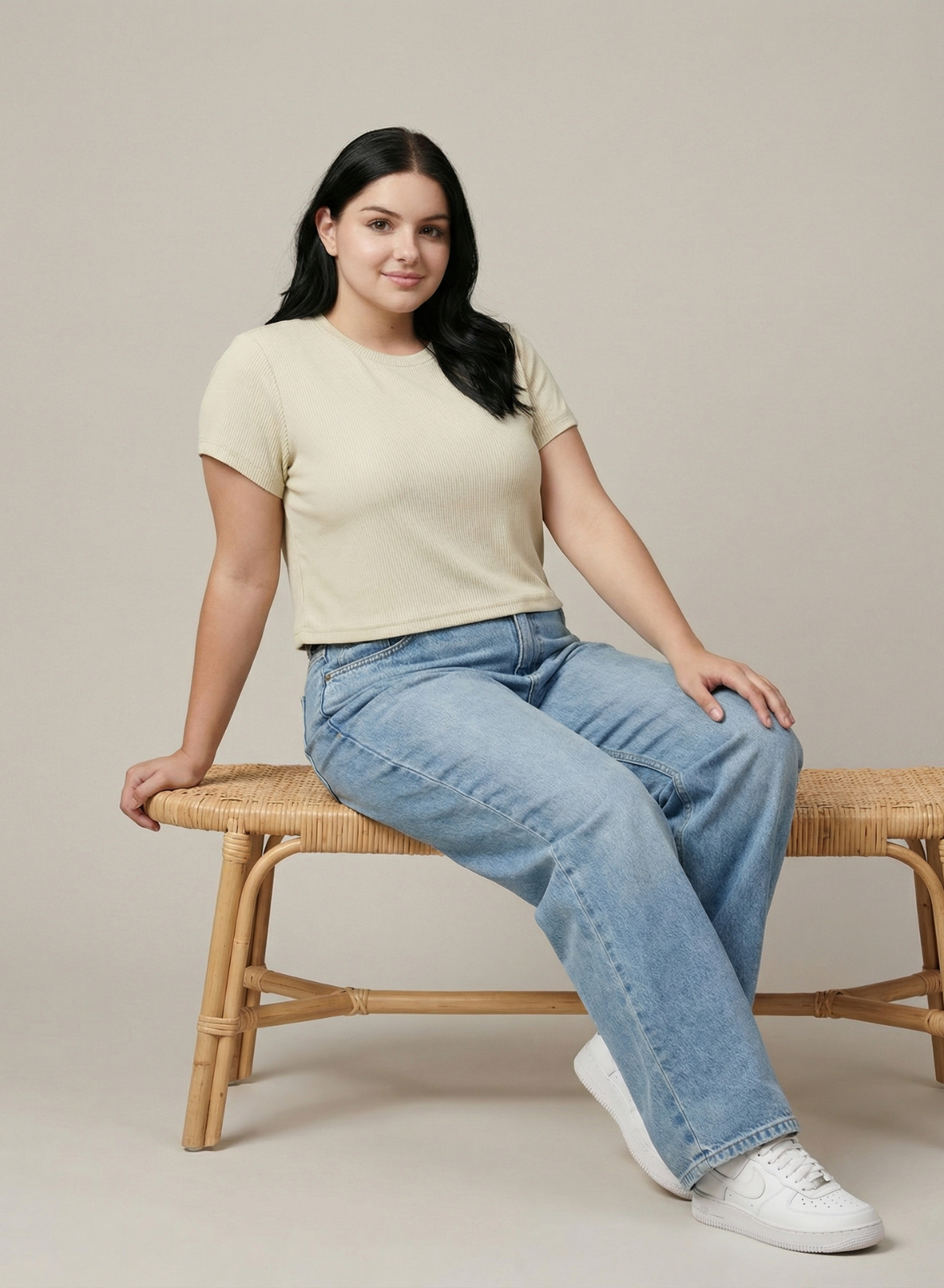 Creamy Ivory Ribbed Crop Top