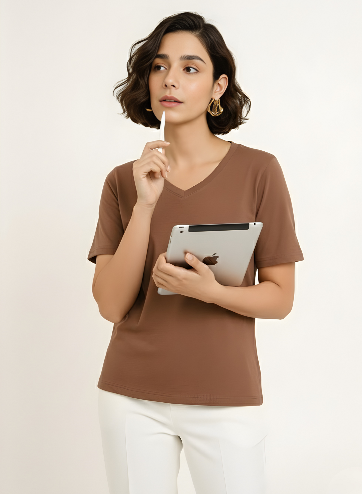 Mocha Mousse - Pantone Color of the Year 2025 ( V-Neck )