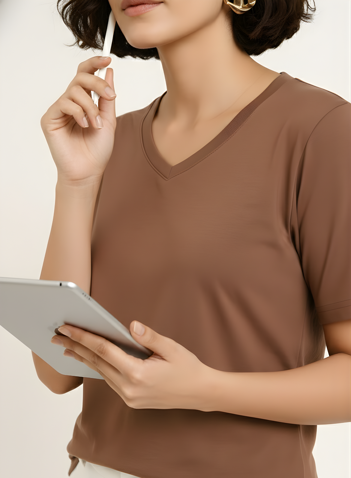 Mocha Mousse - Pantone Color of the Year 2025 ( V-Neck )