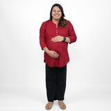 Magnetic Maroon Maternity Short Kurti