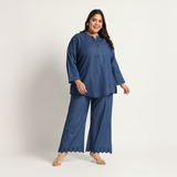 Navy Blue Denim Co-ords Set