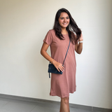 Mocha Mousse Tshirt Dress (Pantone Color of the Year 2025)
