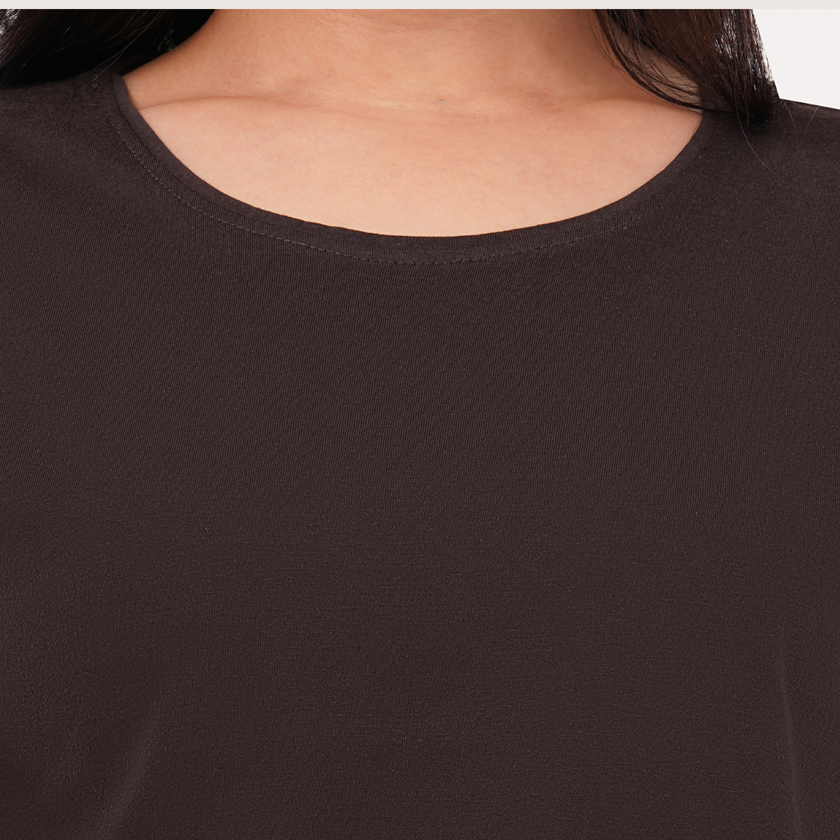 Cocoa Coffee Solid T-shirt for Women