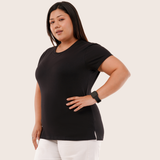 Vogue Black Relaxed Fit Round Neck T-shirt