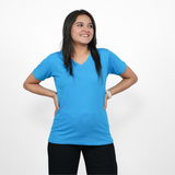 Trendy Turquoise Solid V-Neck T-shirt for Women