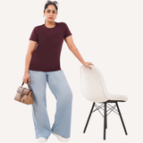 Burning Burgundy Relaxed Fit Round Neck T-shirt