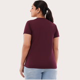 Burning Burgundy Relaxed Fit Round Neck T-shirt