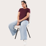 Burning Burgundy Relaxed Fit Round Neck T-shirt