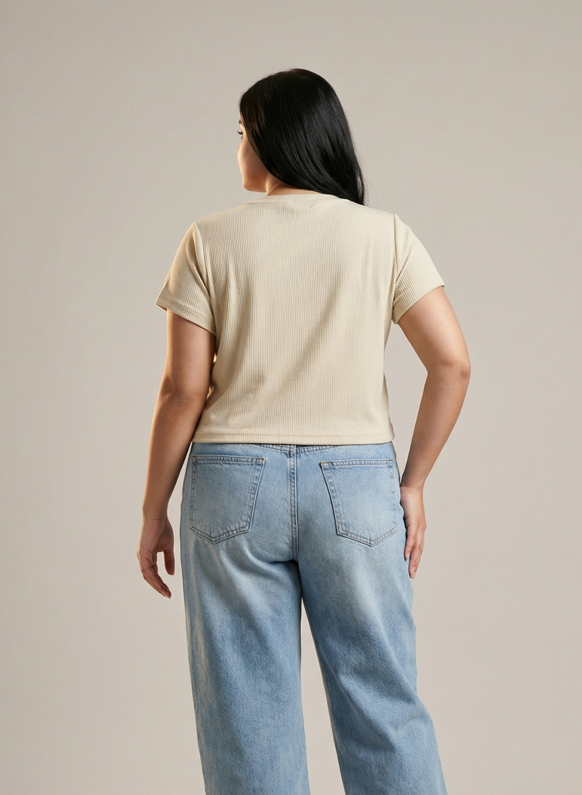 Creamy Ivory Ribbed Crop Top