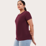 Burning Burgundy Relaxed Fit Round Neck T-shirt