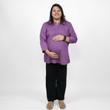 Plum Orchid Maternity Short Kurti