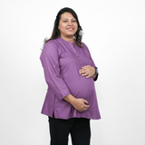 Plum Orchid Maternity Short Kurti