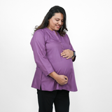 Plum Orchid Maternity Short Kurti