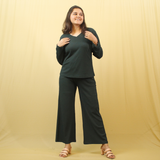 Gritty Green V-Neck Co-ord Set