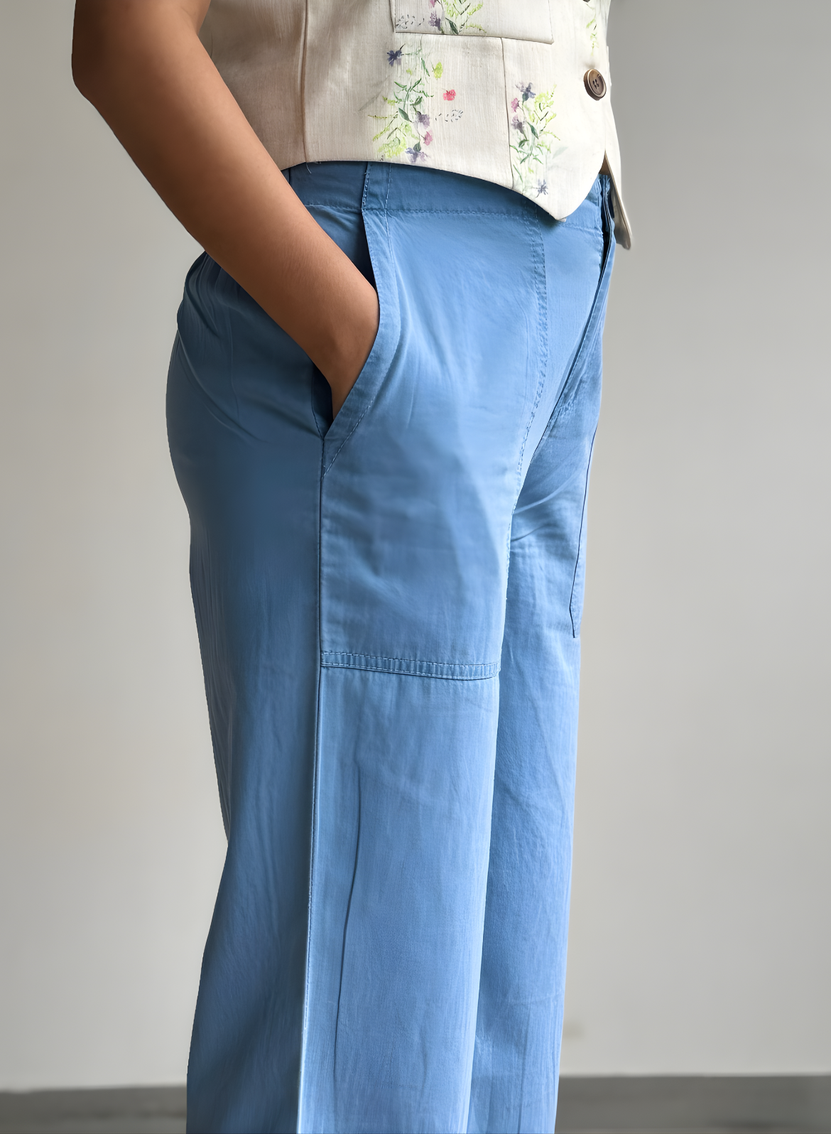 Light Blue Wide Leg Pants