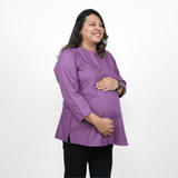 Plum Orchid Maternity Short Kurti