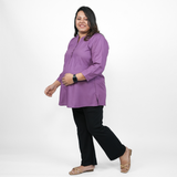 Plum Orchid Maternity Short Kurti