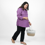 Plum Orchid Maternity Short Kurti