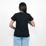 Brazen Black Solid V-Neck T-shirt for Women
