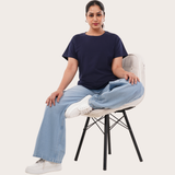 Ballsy Blue Relaxed Fit Round Neck T-shirt