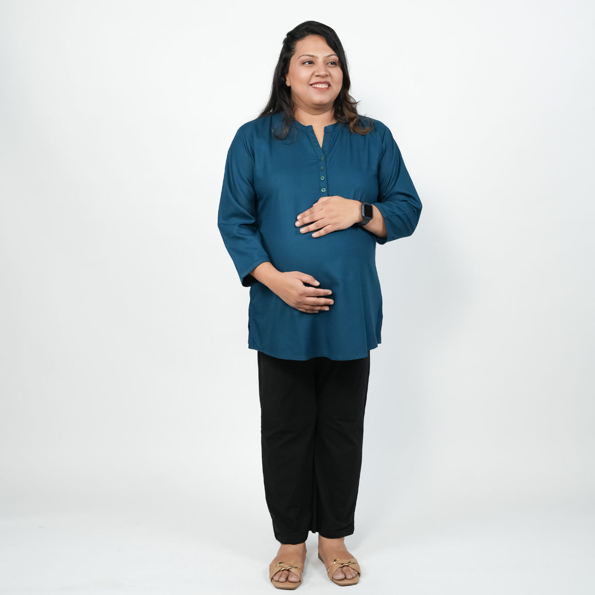 Twilight Blue Maternity Short Kurti