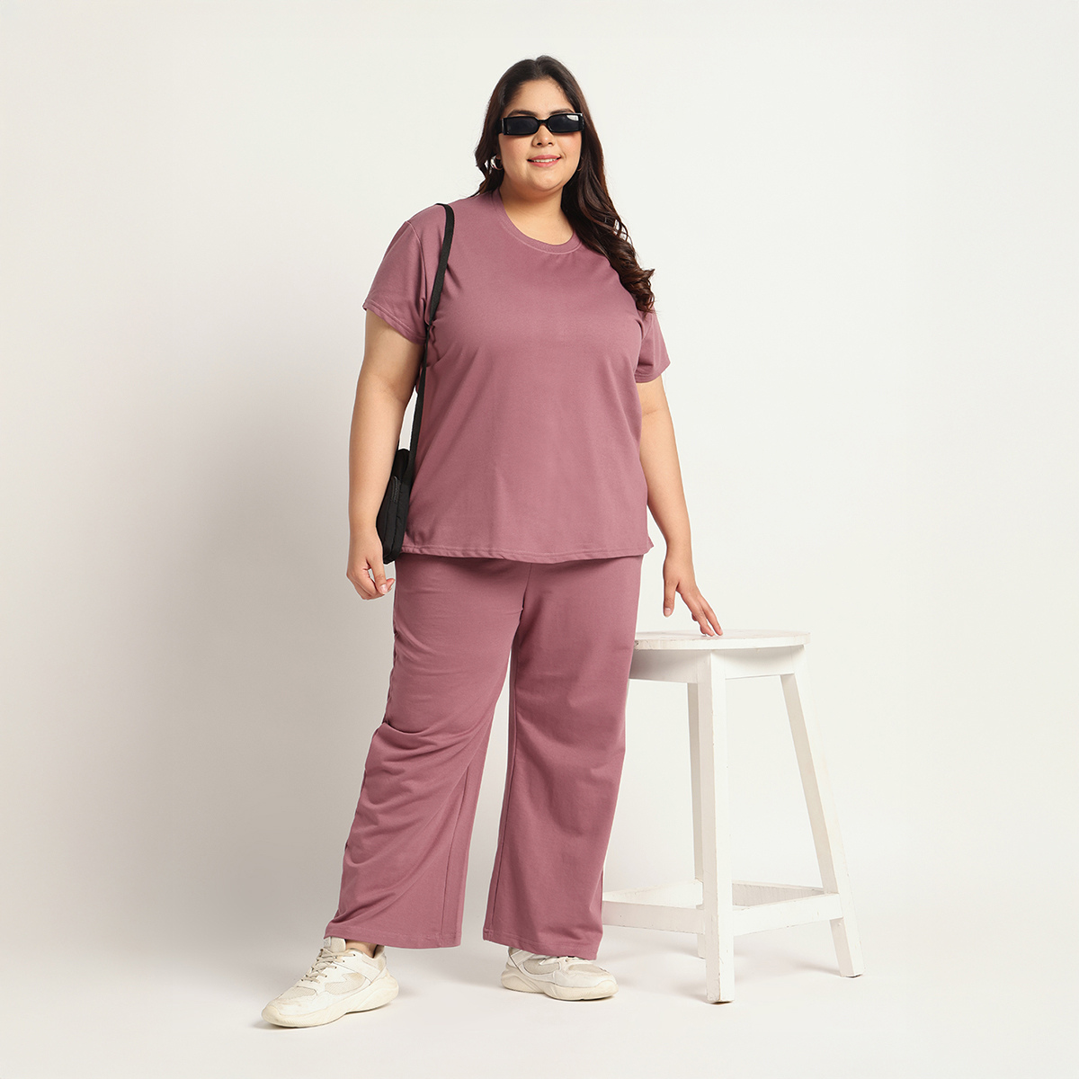 Fuchsia Cotton Embroidered Women's Co-Ord Set main image 0