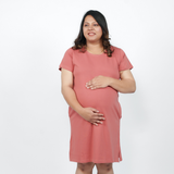Blissful Brick Maternity T-Shirt Dress